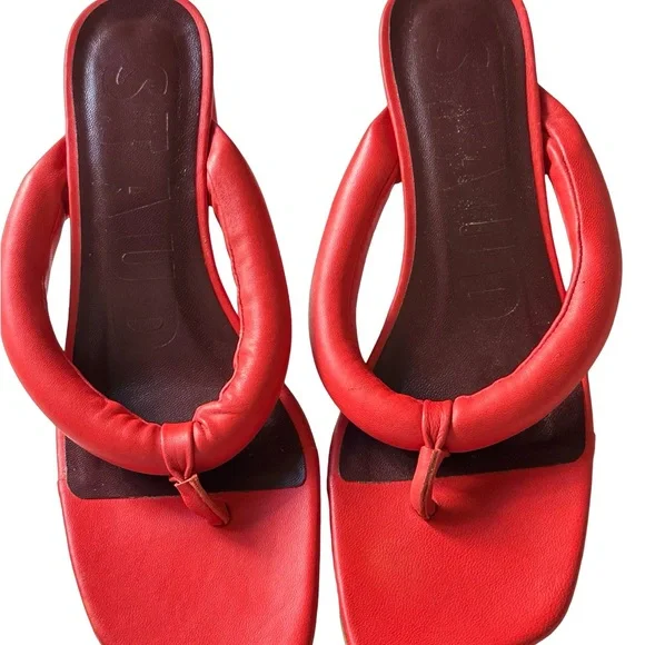 STAUD Rio 60 Puffy Leather Thong Heels - Picture 3 of 4